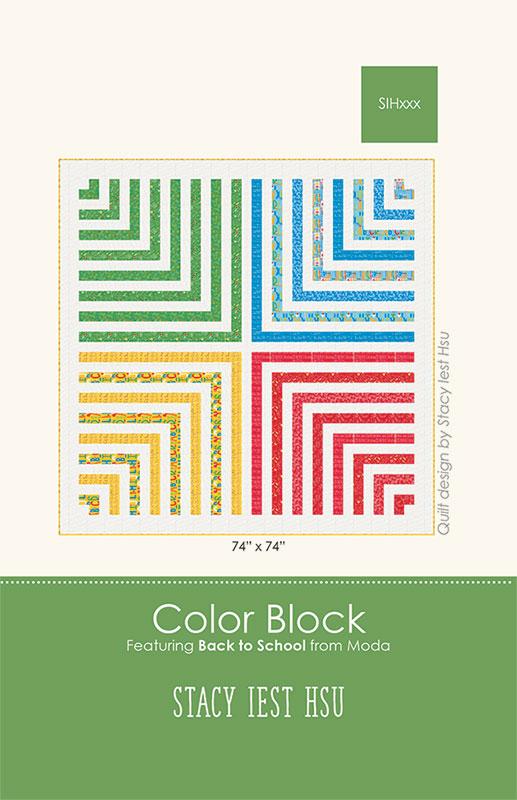 Color Block Pattern Featuring Back to School by Stacy Iest Hsu for Moda SIH098