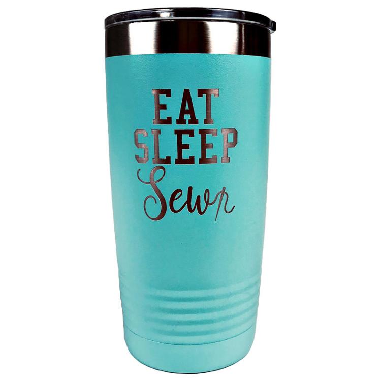 Tumbler Teal Eat Sleep Sew