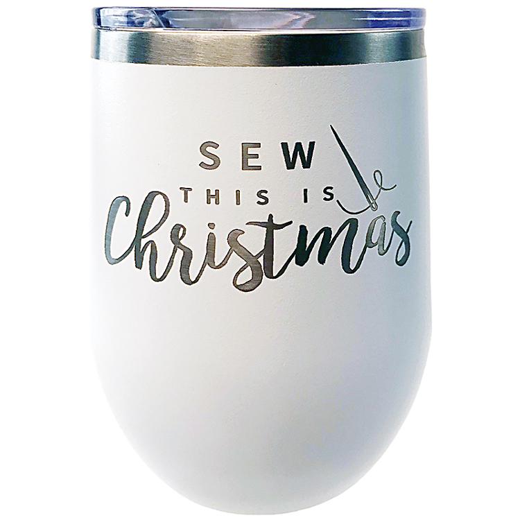 Tumbler White Sew This Is Christmas