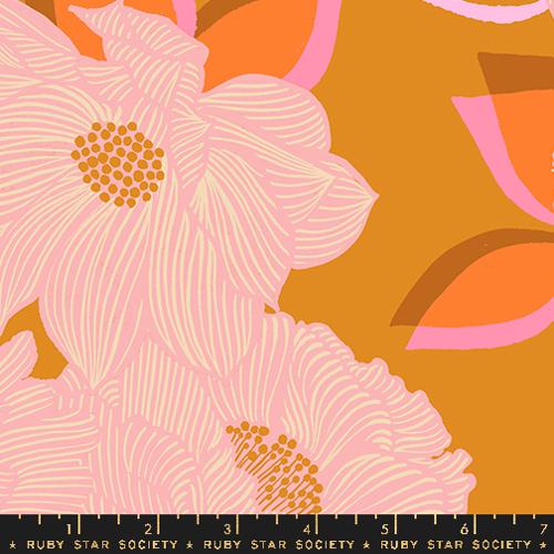 108 inch Wide Back Favorite Flowers Turmeric RS5152 12 Ruby Star
