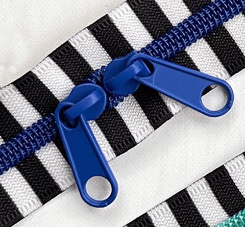 Black & White 30 inch Zipper Blue Ribo SSCZ03 Stitch Supply