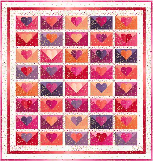 I Heart Ombre Metallic Kit Love Letters KIT10875 Moda Precuts by V and Co