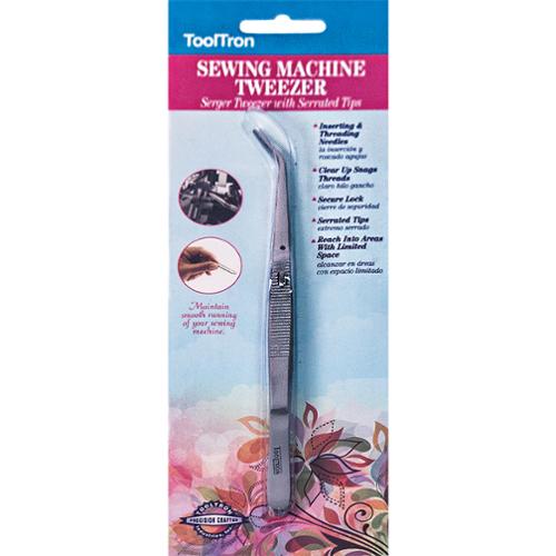 Lockng Serger Tweezer Curved 6" TT 201 Tool Tron