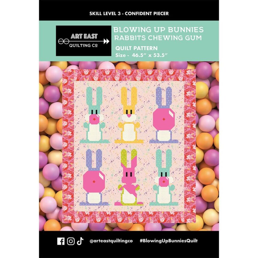 Blowing Up Bunnies - Rabbits Chewing Gum Quilt Pattern Booklet AEBU0423 by Art East Quilting Co for Brewer