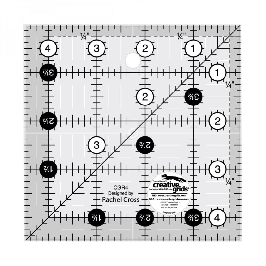 Creative Grids Quilt Ruler 4-1/2in x 4-1/2in #CGR4