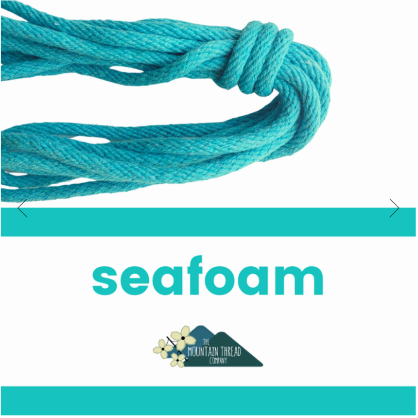 Colorful 3/16" Solid Braid Rope By the Yard - Sea Foam 023 - 10 Yards - from The Mountain Thread Company