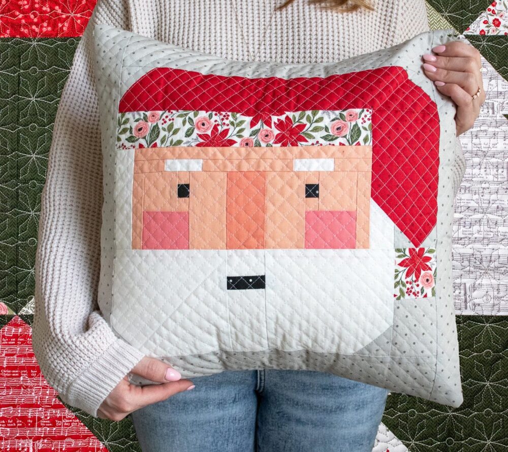 Sew Jolly Santa Pillow Kit Featuring Berry & Pine + Magic Dot by Lella Boutique
