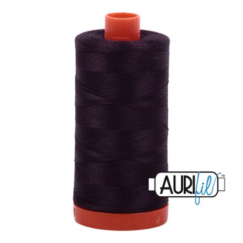 100% Cotton Mako Thread Aubergine 50wt 1300m MK50 2570 by Aurifil
