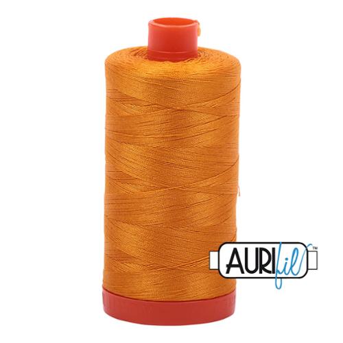 100% Cotton Mako Thread Yellow Orange 50wt 1300m MK50 2145 by Aurifil
