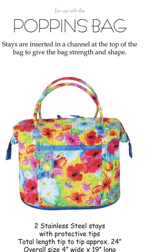 Poppins Bag Stays AT 627 by Carol McLeod for Aunties Two Patterns