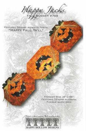 Happy Jacks Fall Runner Quilt Pattern #749 by Happy Hollow Designs