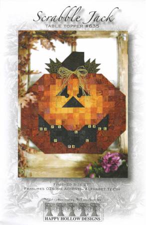 Scrabble Jack Table Topper Quilt Pattern #635 by Happy Hollow Designs