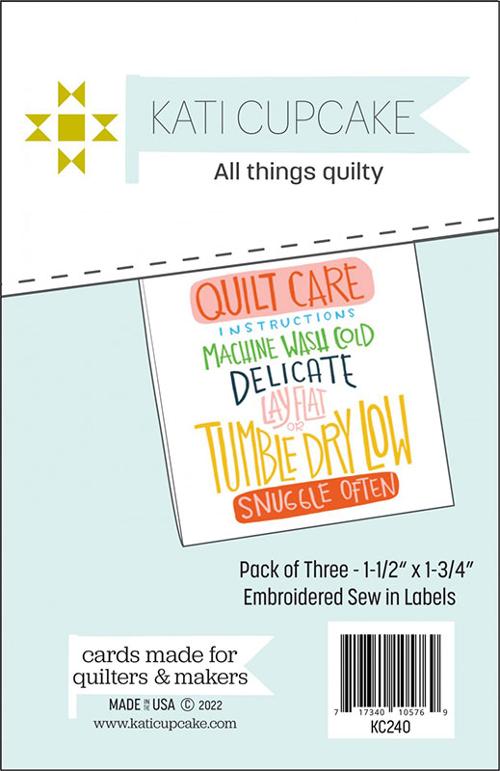 Sew in Labels Quilt care KC240 by Kati Cupcake