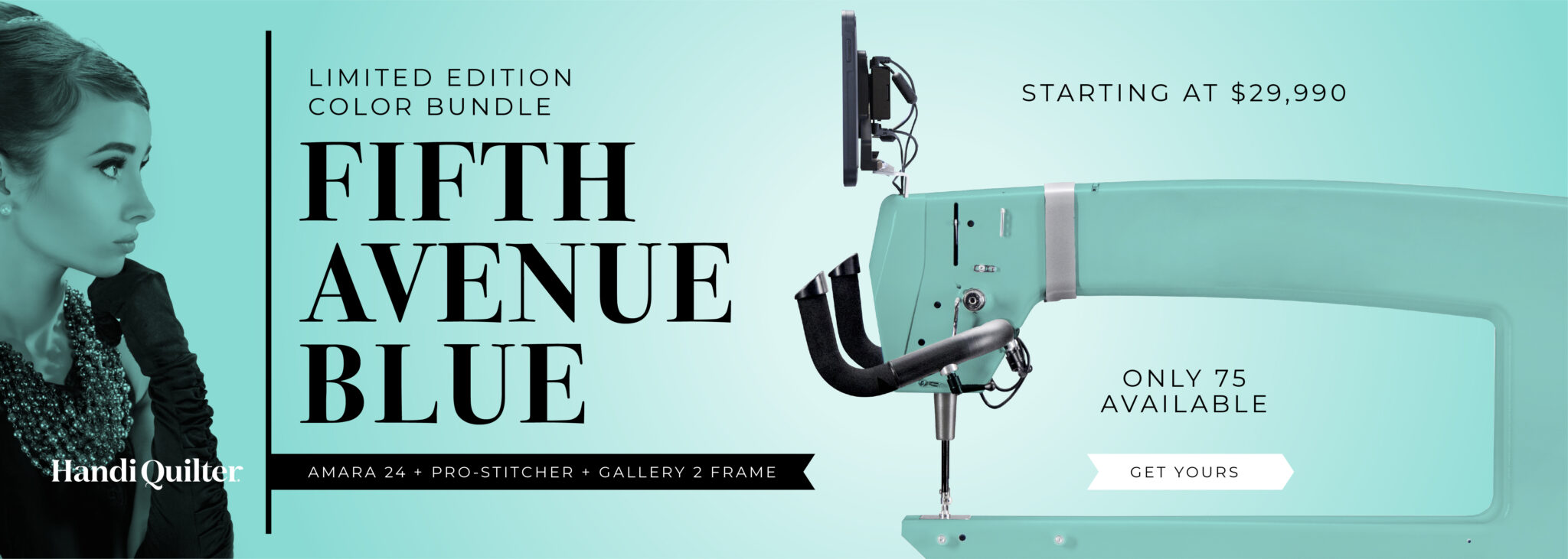 Handi Quilter Amara 24 Fifth Avenue Blue Limited Addition at Best Little Quilt House in Texas Dallas Texas