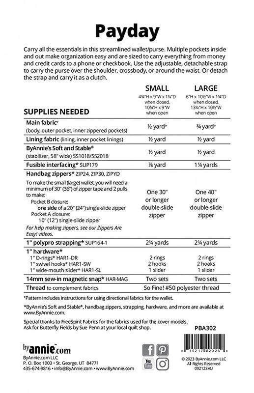 Payday PBA 302 Pattern by Annie Unrein for Patterns by Annie