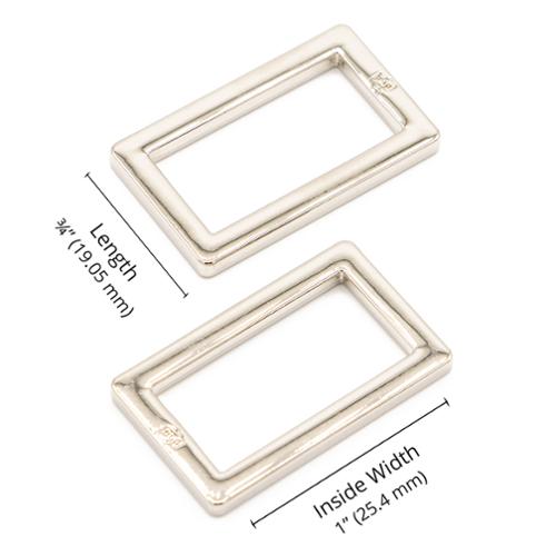 Rectangle Ring Flat 1" Nickel 2ct HAR1RRNTWO Patterns by Annie