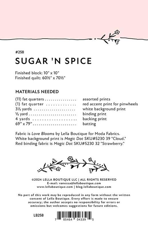 Sugar 'N Spice Pattern LB 258 by Vanessa Goertzen for LellaBoutique