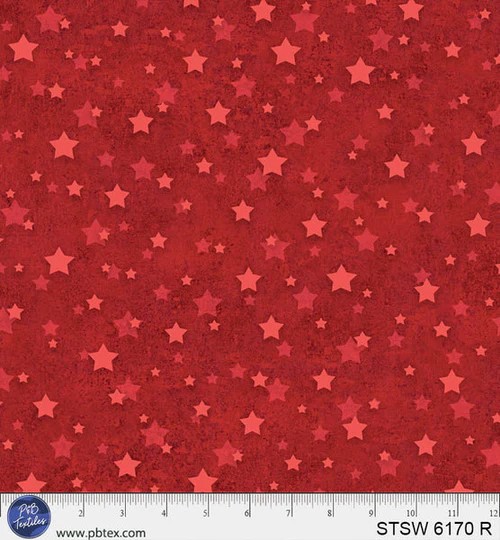 108" Red Star Spangled STSW-6170-R Cotton Wideback Fabric