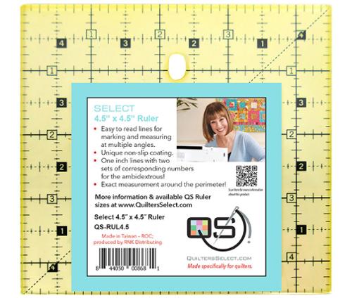 Non Slip Ruler 4.5" x 4.5" QS RUL4 5 by Quilters Select