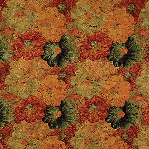 Cork Fabric 18"x15" Flower Print BPC 1002 Belagio Enterprises