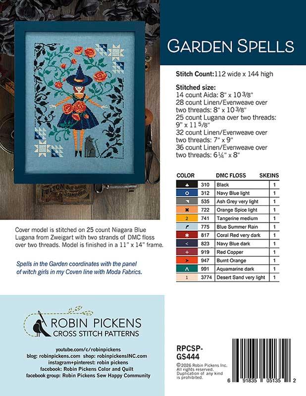 Garden Spells Cross Stitch G RPCSP GS444 by Robin Pickens