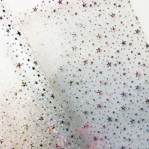 Glitter Star Clear Vinyl 18x54" SHH GLTSTRZ1 by Sew Hungryhippie