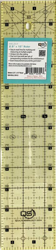 Non Slip Ruler 2.5" x 12" QS RUL25x12 Quilters Select