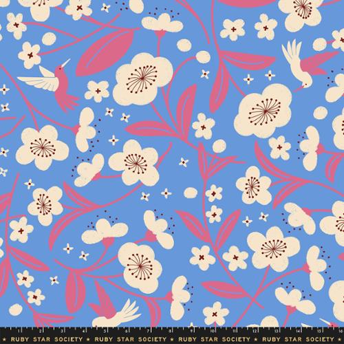 108" Wide Back Persimmon Lindley Blue RS1127 13 by Rashida Coleman Hale for Ruby Star Society