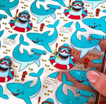 Fin-Tastic Sharks Clear TPU Vinyl for Sassafras Lane Designs