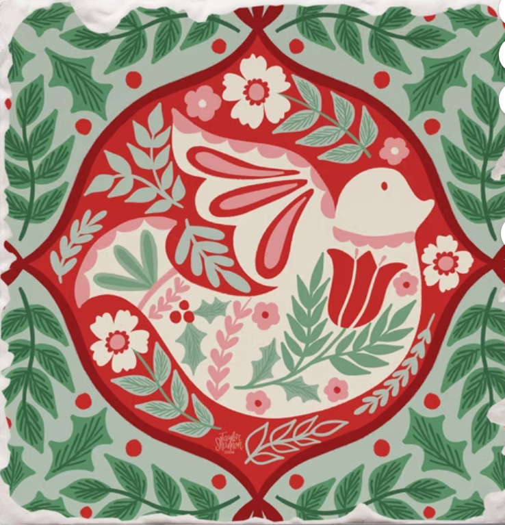 Folky Dove Single Tile Coaster 02-03295 by Thirstystone