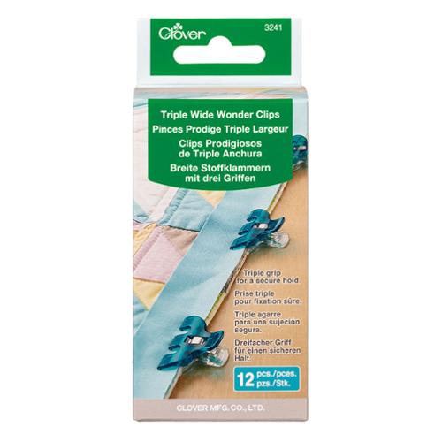 Triple Wide Wonder Clips 12ct 3241 by Clover Needlecraft