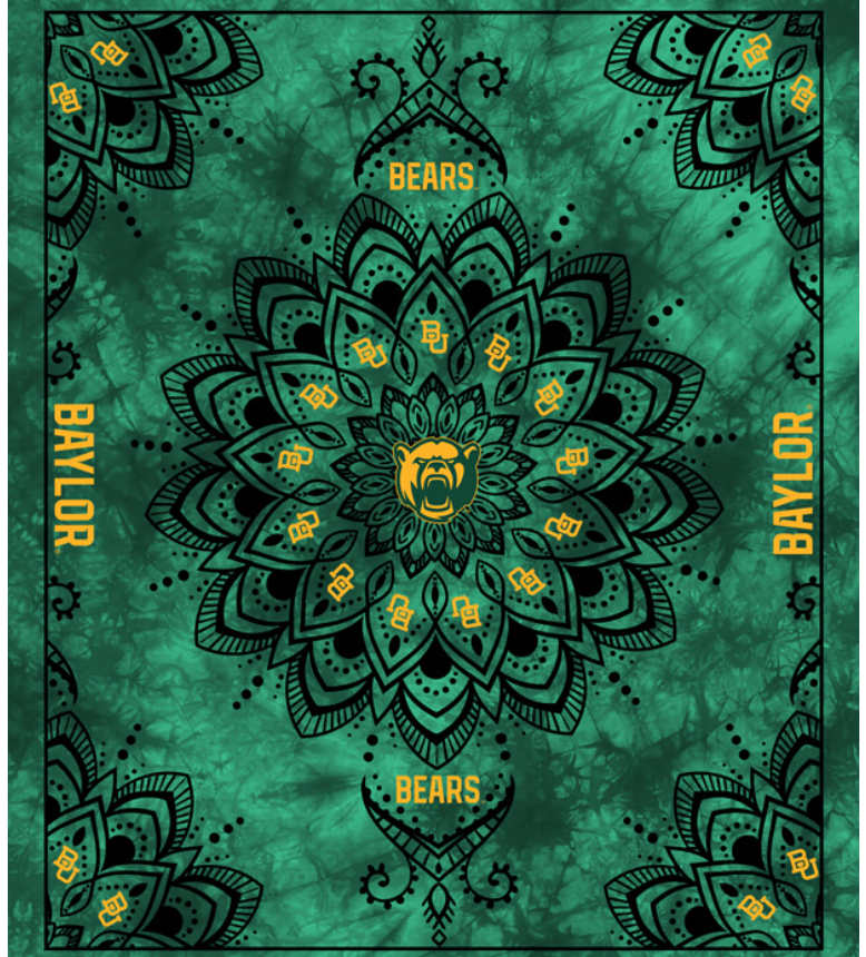 NCAA-Baylor Collegiate Tapestry Finished Panel Size 48 X 56 BAY1360 by Sykel Studio