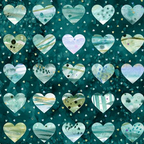 108" Wide Back Fleur The Love Dark Teal 108050 18 by Create Joy Project for Moda
