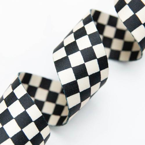 Webbing 1.5" Checker in Black/Natural SSCWEB 58 by Alexia Marcelle Abegg for Stitch Supply Co